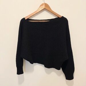 Free People Black Off-the-Shoulder Sweater